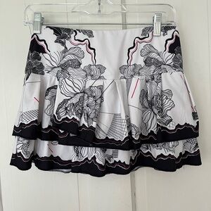 B/W Floral Athletic Skort
